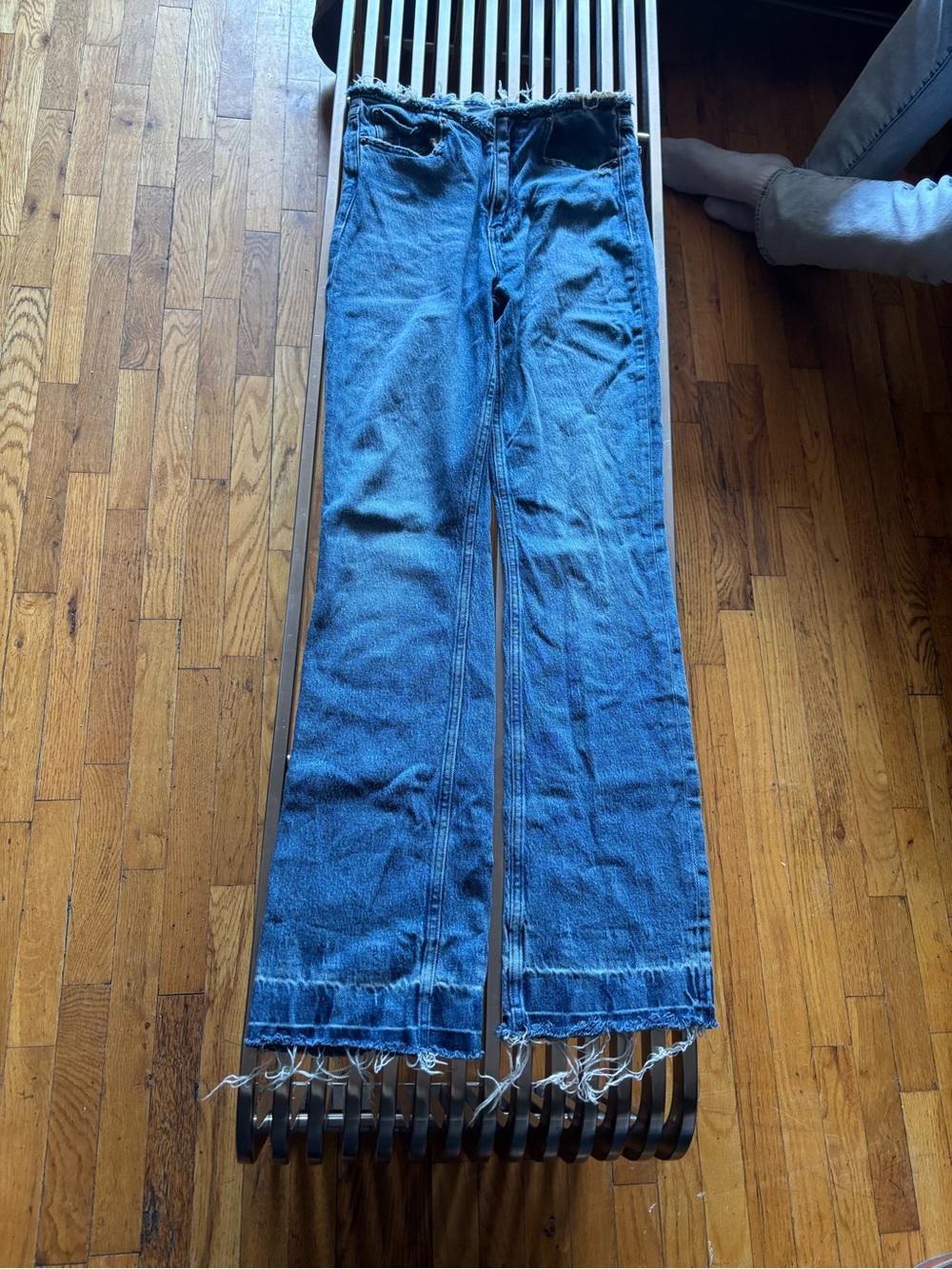 rag & bone Light Blue Frayed Waist Jeans